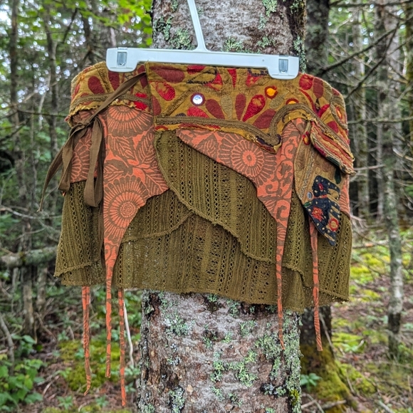 Hand Crafted Dresses & Skirts - Women's Festival Mini Skirt, adjustable size